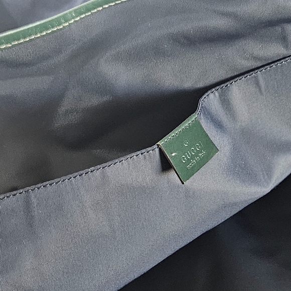 Gucci Vintage Nylon Tote Bag Blue Red Cream NWOT - Picture 10 of 14